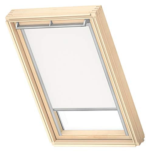 VELUX Verduisterend Rolgordijn CK02 Wit met Grijze Geleiders