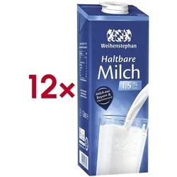 Weihenstephan 12er-Pack haltbare Milch »fettarme H-Milch 1,5% Fett«