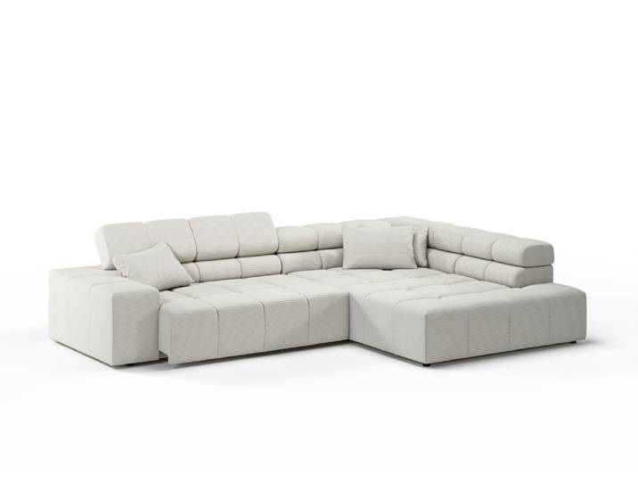 Candy Oregon Cord Ecksofa motorische Sitztiefenverstellung