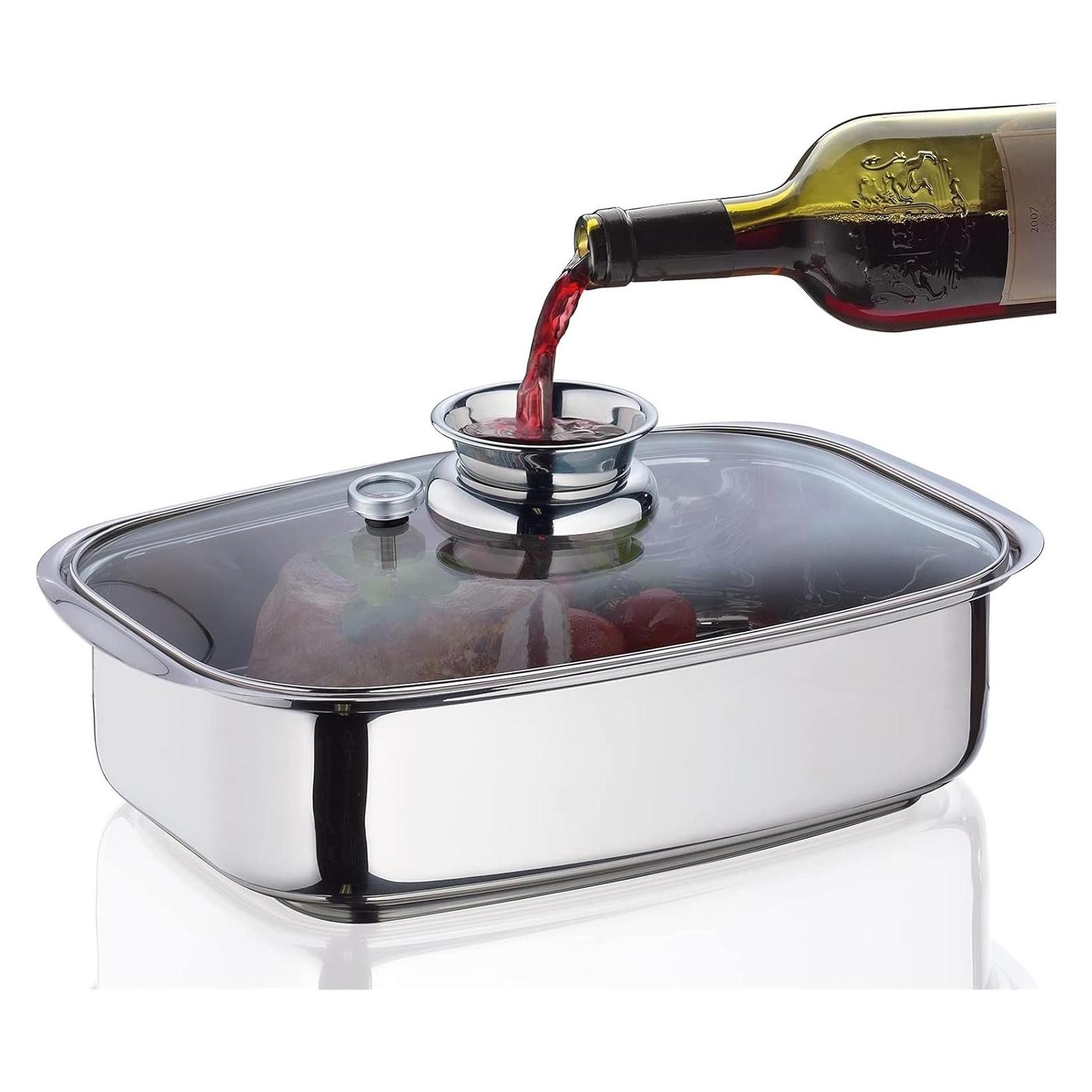 Küchenprofi Aromabräter / Dampfgarer 'Cook' (Bräter + Schmortopf, Edelstahl) (2386102836)