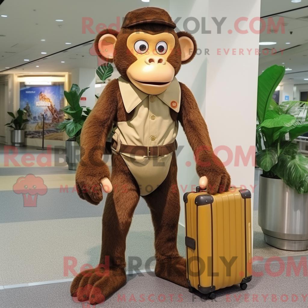 Maskottchenkostüm REDBROKOLY Brauner Affe mit Caprihose und Aktentasche