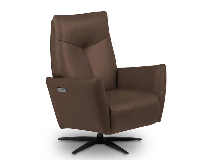 Livetastic Relaxsessel, Braun, Metall, Echtleder, Rindleder, 76x107x88 cm, Lederauswahl, Relaxfunktion, USB-Anschluss, USB-C-Anschluss, Sitzfläche 360° drehbar, Wohnzimmer, Sessel, Relaxsessel