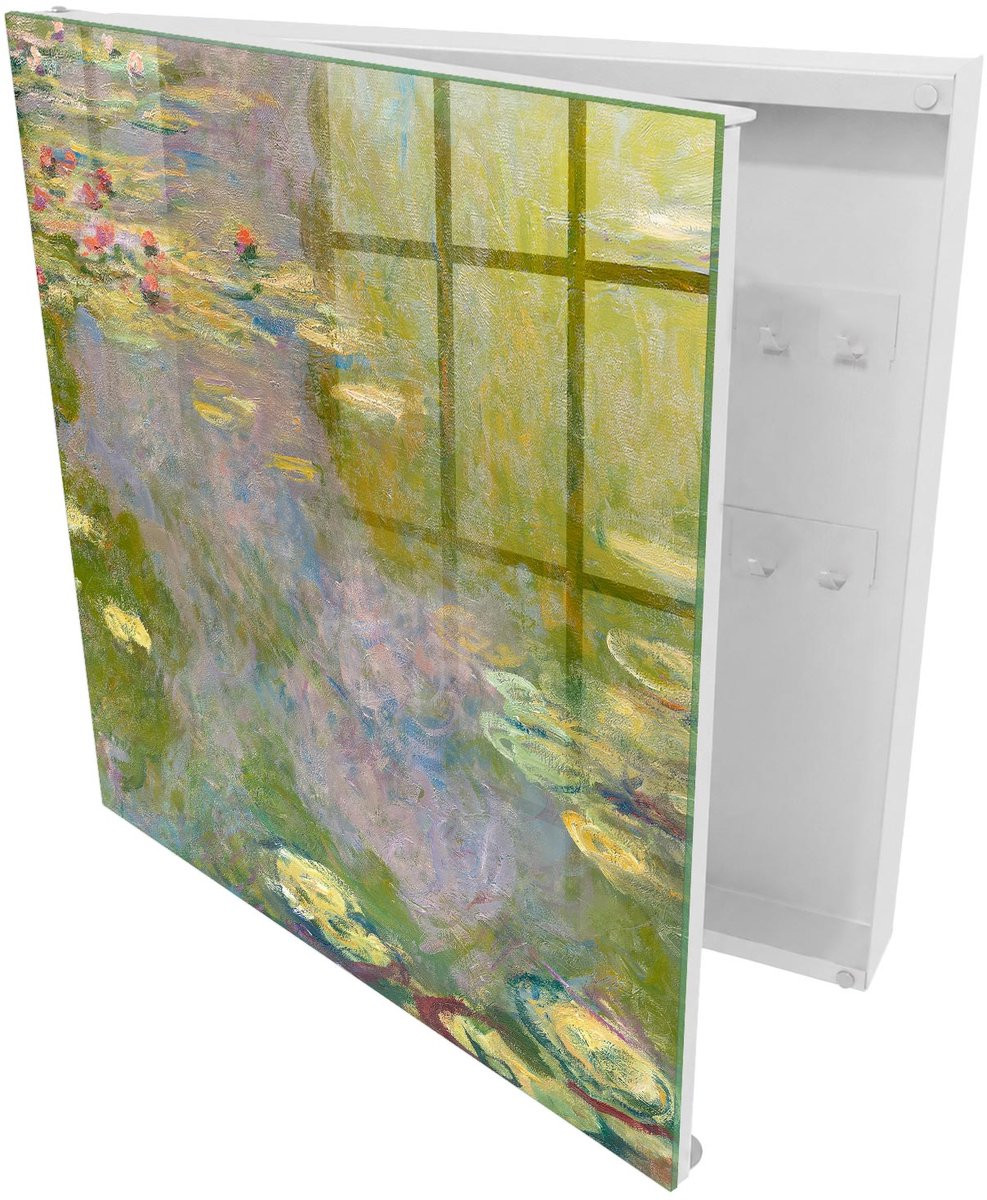 Tulup Sleutelkast Claude Monet Waterlelies - Wit interieur - B/D/H: 30 x 30 x 5 cm - Linksopenend