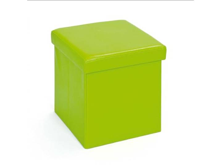 Inter Link – Aufbewahrungsbox mit Deckel - Faltbox – Waschbare Boxen - Polyurethan – Kunstleder – Kisten – Für Kleidung, Spielzeuge – Stauraum – 38 x 38 x 38 cm – Grün– Setti