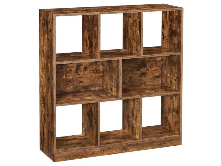 Bibliothèque de rangement cube 97.5 x 30 x 100.5 cm marron
