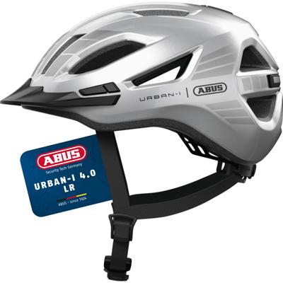 Fahrradhelm ABUS "URBAN-I 4.0 LR" Gr. L, silber (silber (signal silber)), Helme, L/906 Kopfumfang: 57cm - 61cm