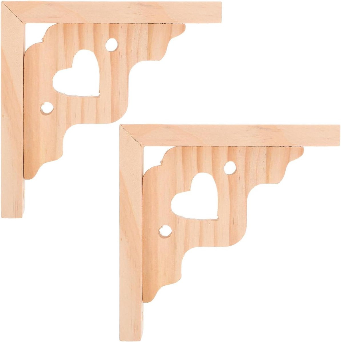 Houten Plankdragers Khaki - Driehoekige Muurbeugels - 15 cm