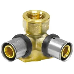 Pressfitting V Wandwinkel doppelt mit IG, H=52mm (Ausführung: 20 - 1/2''IG - 20)