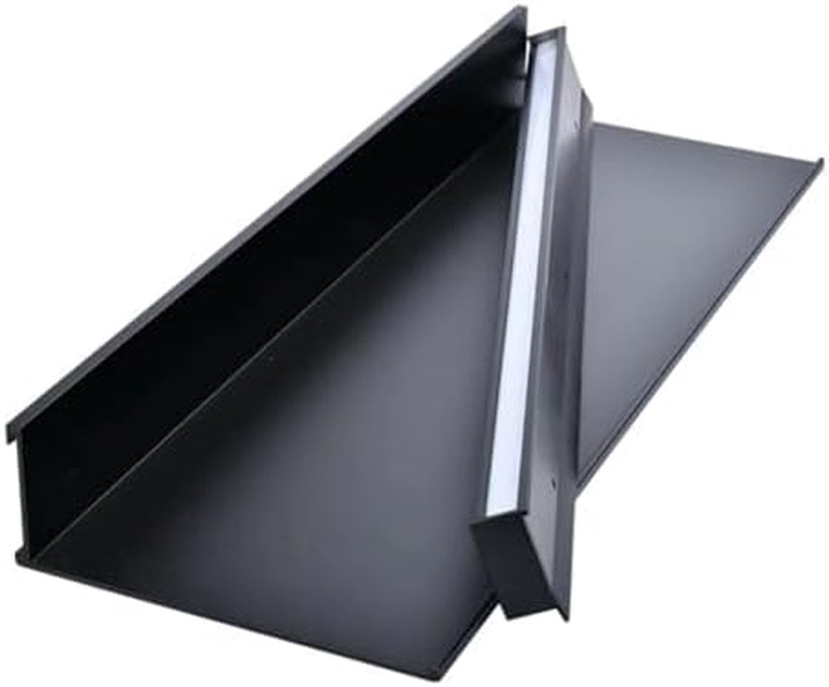 Zwarte Zwevende Wandplank met Geïntegreerde Verlichting van Aluminium - 120 x 20 cm