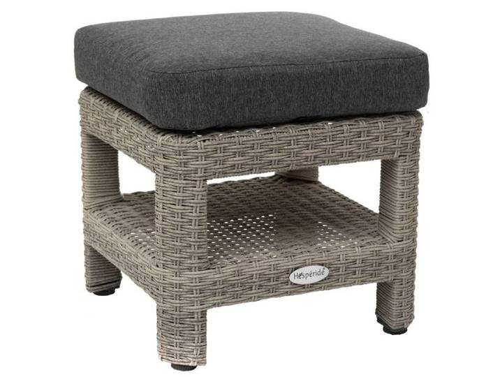 Pouf de jardin  Polynésia  havane en aluminium traité époxy - Hespéride