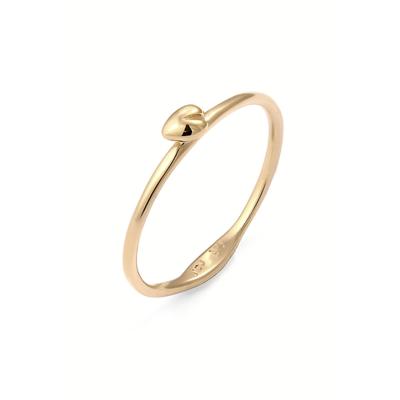 Silberring ELLI PREMIUM "Ring Herz 375 Gelbgold" Gr. 54, gold, Fingerringe, Damen, 54, Gelbgold 375, Silberring