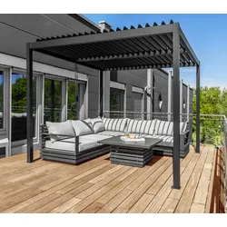 HC Garten & Freizeit Bioklimatische Pergola, Pavillon aus Aluminium 3 x 3 m
