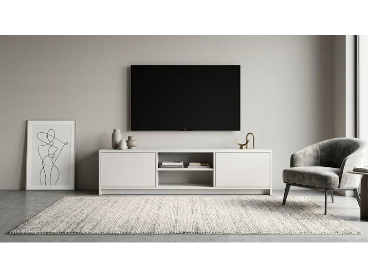Tiefes schlichtes Lowboard – kostenlose Holzmuster MDF Beschichtet MDF Weiß matt