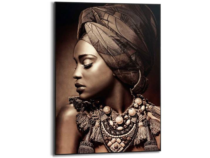 Poster REINDERS Afrikanische Frau , braun (farbe bild(er): braun), B:50cm H:70cm T:1,6cm, MDF, Bilder, Poster