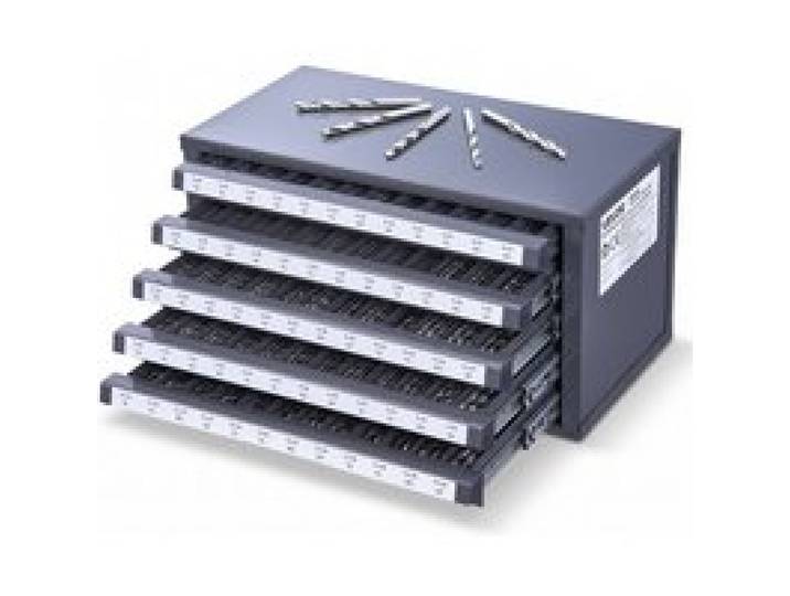 VEVOR Boîte de Rangement pour Tarauds #2-56 à #12-28 Coffret Vide pour Tarauds 5 Tiroirs 60 Compartiments Étiquetés Distributeur de 37,5x20x20 cm Empilable Identification Facile Rangement Atelier