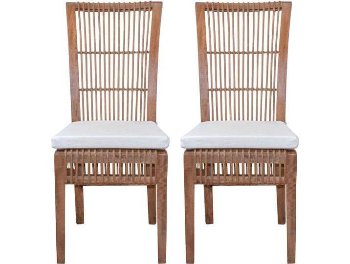 Rattanstuhl HOME AFFAIRE, braun, B:45cm H:104cm T:60cm, Rattan, Stühle, Rattanstuhl, Handarbeit aus Rattan (2er-Set)