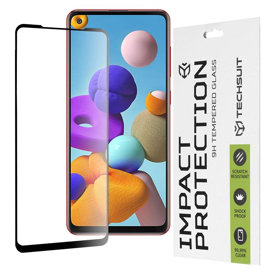 Techsuit - 111D Full Cover / Full Glue Glass - Samsung Galaxy A21s / A21 - Black (Samsung Galaxy A21, Samsung Galaxy A21s) (56339127)