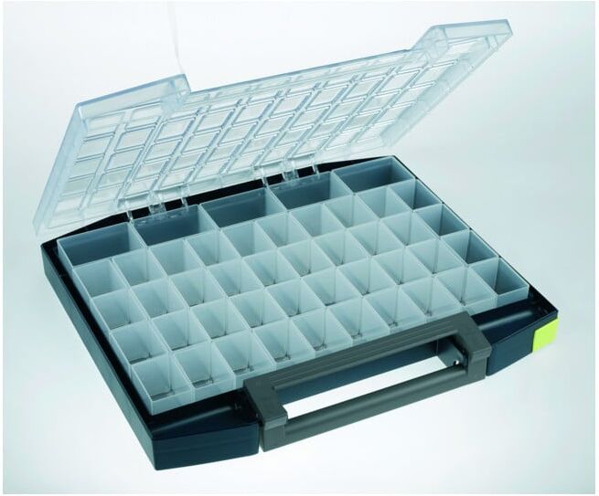 Mallette de rangement boxxser l.421xP361xH55mm 45 comp. avec grille profilée RAA ; raaco (134897 BLAU NEU)