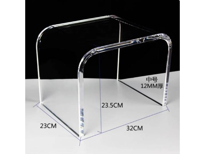 Tabouret à langer Transparent en acrylique nordique, tabouret en plastique sur pied en cristal