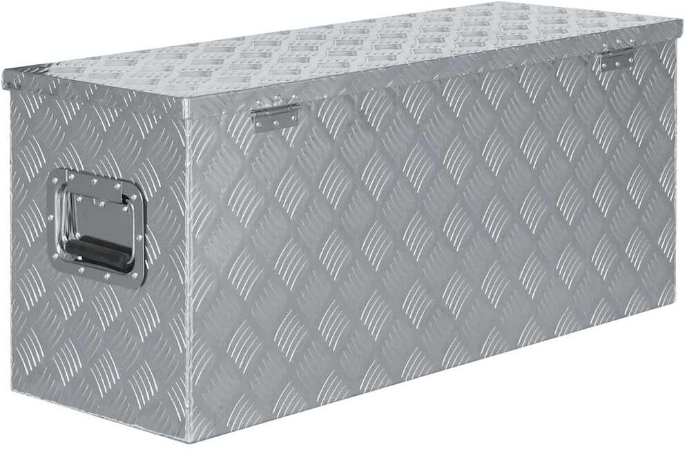 vidaXL Boîte en aluminium 90,5x35x40 cm Argenté