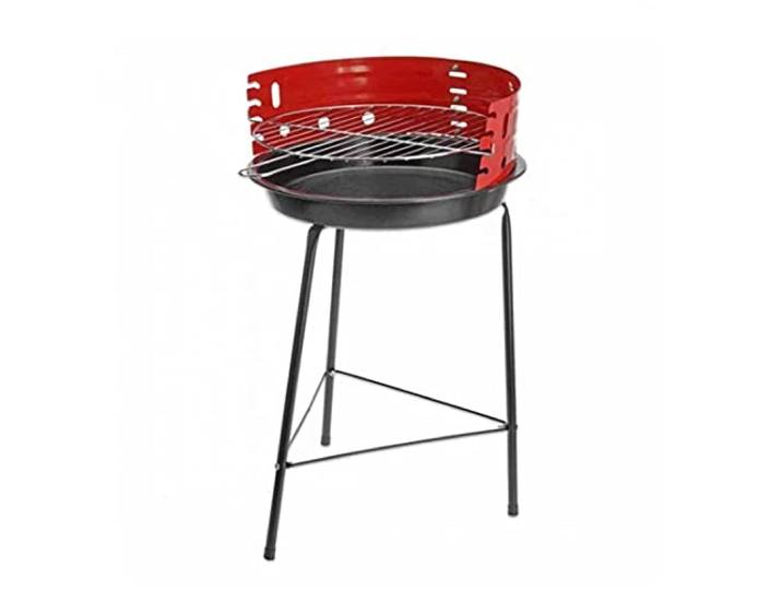 Bakaji Barbecue à charbon charbon barbecue en métal avec paravent grille ronde diamètre 33 cm