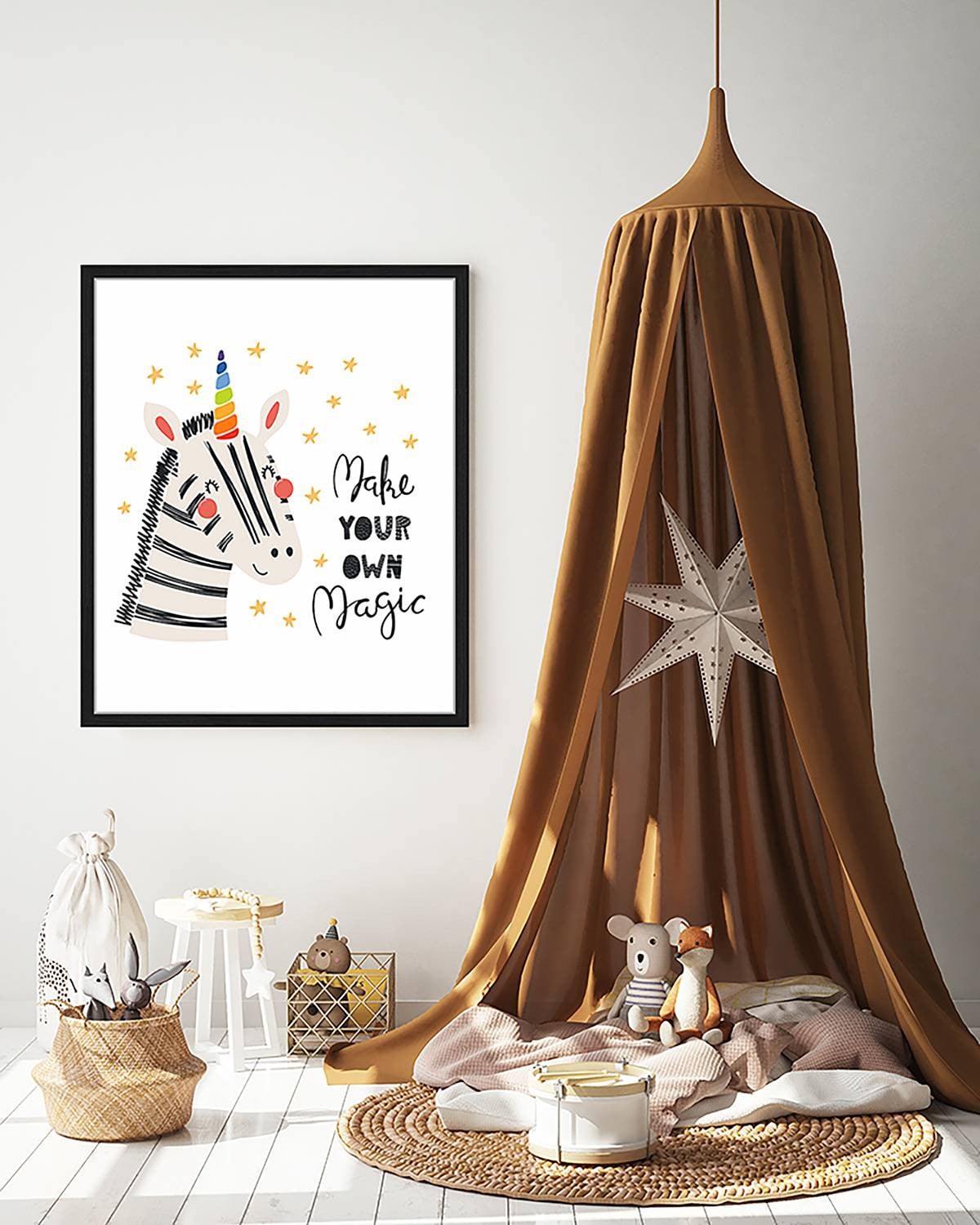 home24 Make Your Own Magic abstracte wanddecoratie poster in meerdere kleuren, 53 x 63 cm
