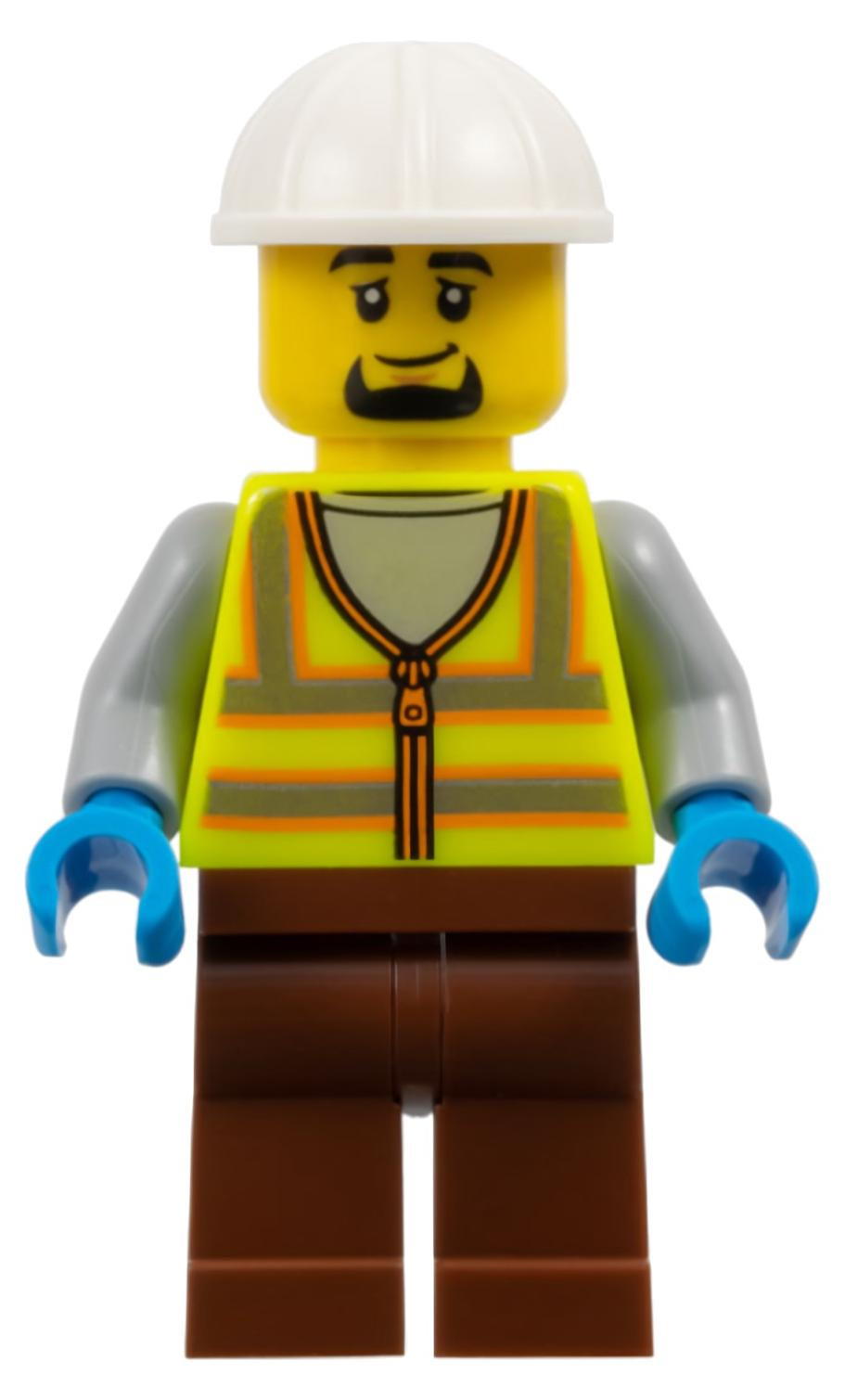 LEGO Minifiguur Werknemer in de haven met neongele veiligheidsvest (cty1796)