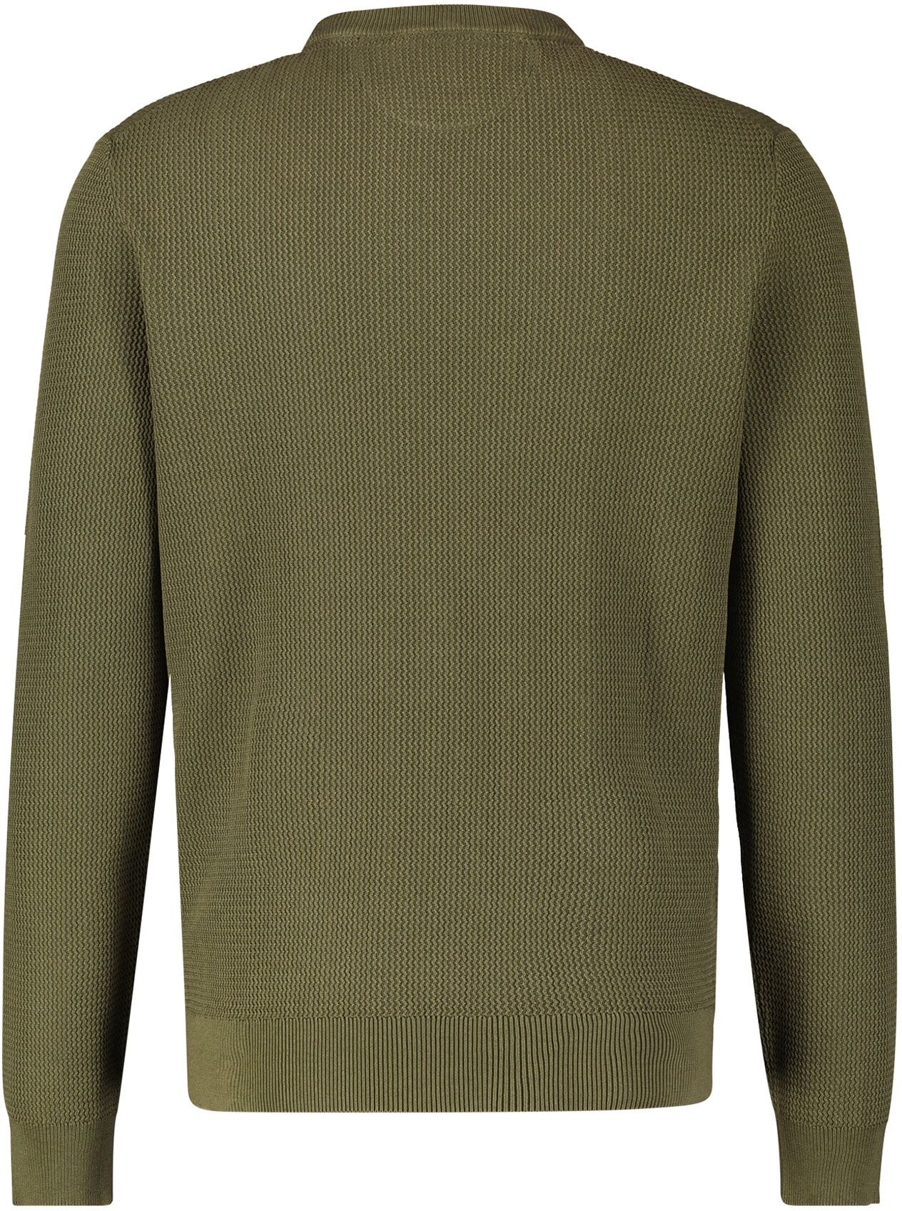 Strickpullover LERROS "Strickpullover, O-Neck", Herren, Gr. 3XL, grün (aged olive), 100% Baumwolle, Pullover Strickpullover aged olive 3XL