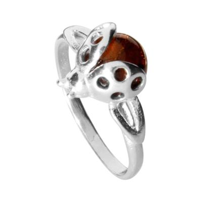 Fingerring OSTSEE-SCHMUCK "Ostsee-Schmuck Ring Marienkäfer Ring Marienkäfer" Gr. 46, silber, Fingerringe, Damen, 46 (14,6), Silber 925 (Sterlingsilber), Fingerring