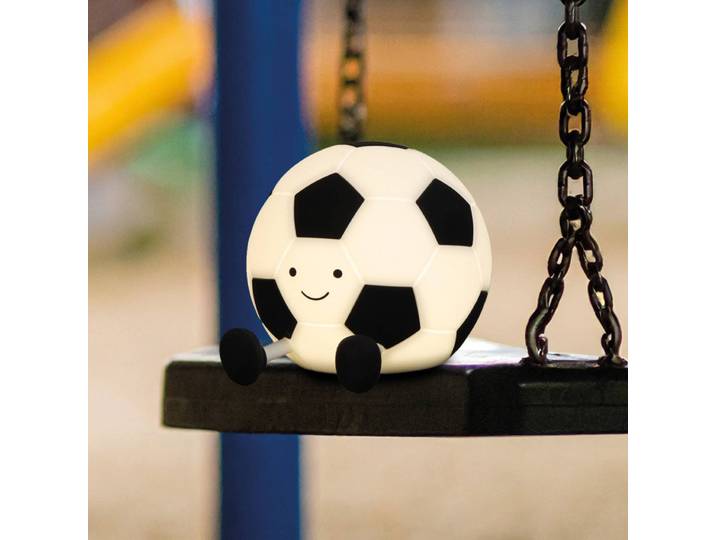 FH Lighting LED-Akkulampe Fußball Kalle, weiß-schwarz, Länge 14 cm dimmbar, weiß / opal, für Kinderzimmer