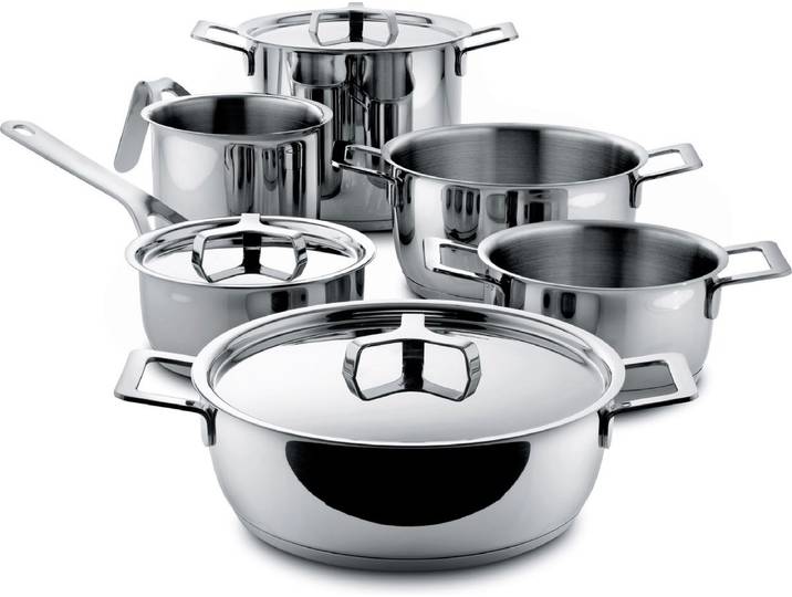 Alessi Pannenset Pots&Pans - AJM100S9 - door Jasper Morrison - 6 Delig