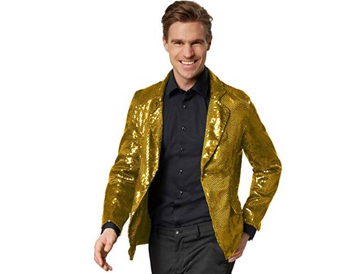 Dressforfun Paillettenjas heren - Goud M