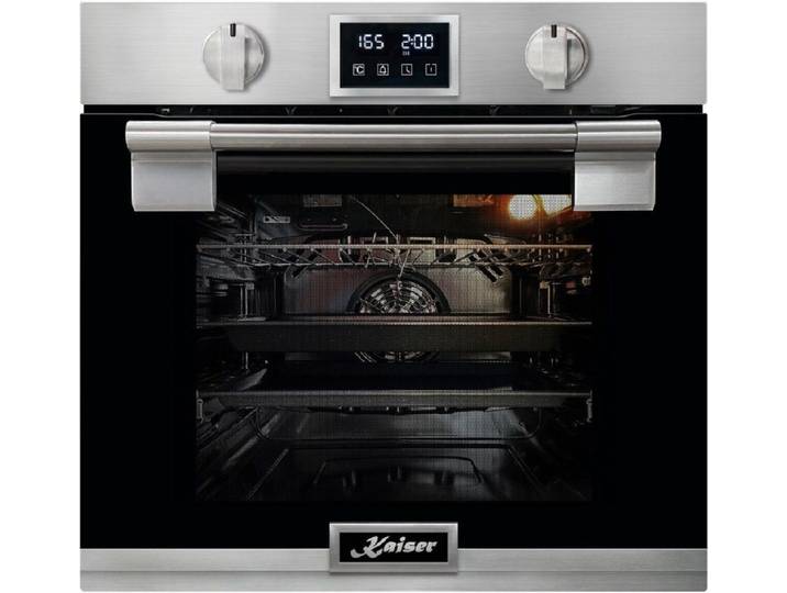 Kaiser Küchengeräte Pyrolyse Backofen Einbau Backofen, Bratautomatik,massives Metall, 79L, SOFTCLOSE-System 11 Fkt., 60 cm EH 6337., mit 1-fach-Teleskopauszug, Pyrolytische Selbstreinigung
