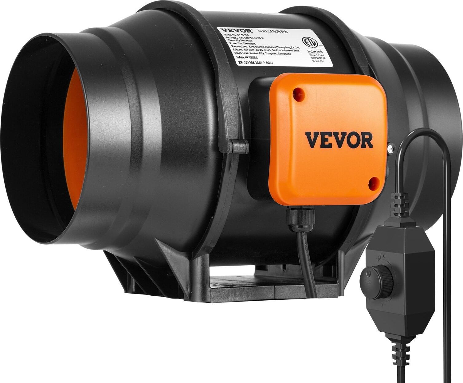 60W Inline-kanaalventilator voor afzuiging en rookafzuiging
