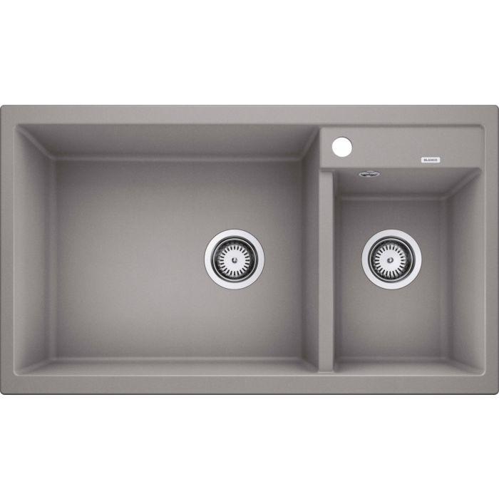 Blanco Spüle 513268 86x50cm, PuraDur alumetallic, links, ohne Ablauffernbedienung