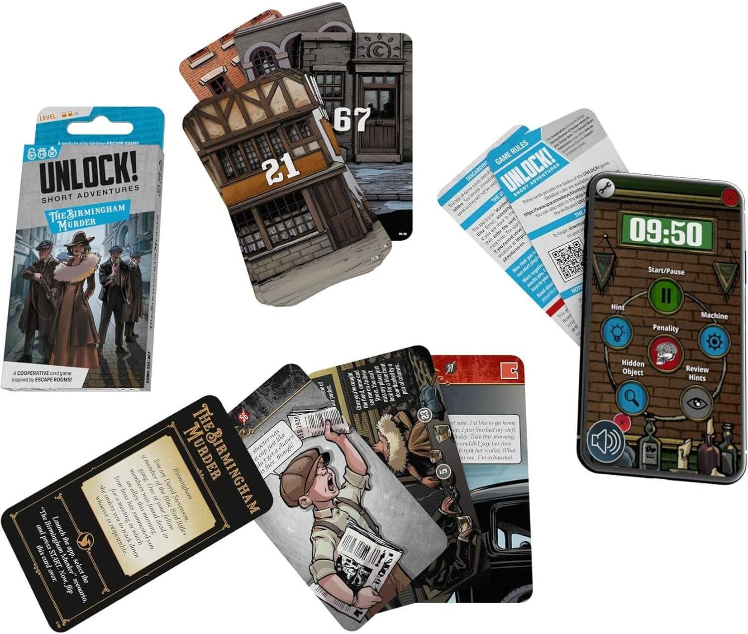 Unlock! Short Adventures 9: Birmingham - Cooperative Mystery Card Game for 1-4 Players from Space Cowboys