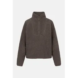 Derbe Damen Fleece Pullover Kuschelby Troyer Braun Teddy