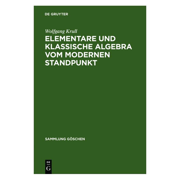 De Gruyter Krull:Wolfgang Krull: Elementare und kl (Deutsch, Hardcover, Wolfgang Krull) (67774479)