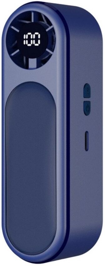 INF Palm Mini Handventilator - USB wiederaufladbar, LED-Anzeige, 100-stufige persönliche Kühlung Blau