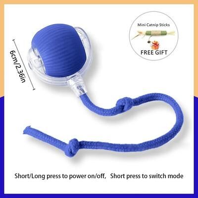 Uplift Picks USB Rechargeable Automatic Rolling Cat Toy With Tail Teaser l