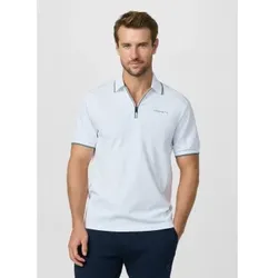Hackett London für Herren. HM5600112 Polo city zip fit klassisch weiß (M), Lässig, Baumwolle, Kurzarm