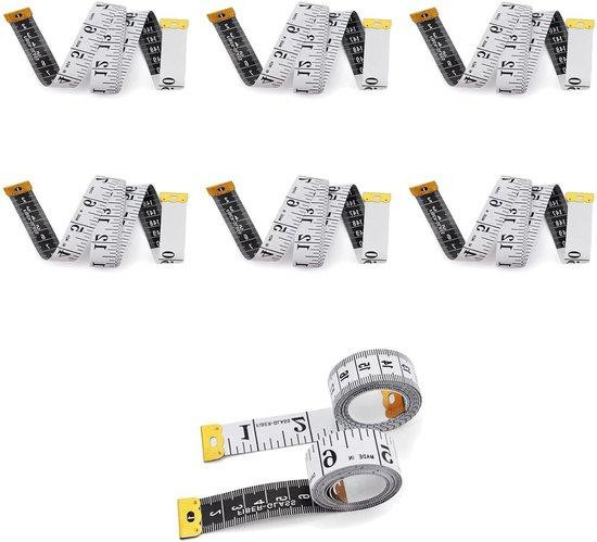 WAN Meetlint Lichaam - Flexibele Bandmaat voor Naaien en Meten - Dubbelzijdige Schaal - Wit - 200 cm