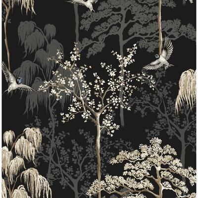 NextWall Arthouse Bird Garden Peel and Stick Wallpaper