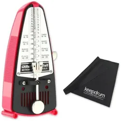 Wittner Metronom Taktell Piccolo mechanisch Dunkelrosa mit Tuch (Metronom), Zubehör Instrumente, Rosa