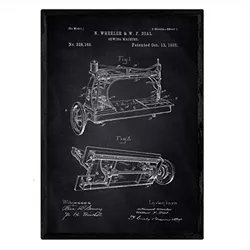 POSTER Nähmaschine Patent A3 Rahmenlos