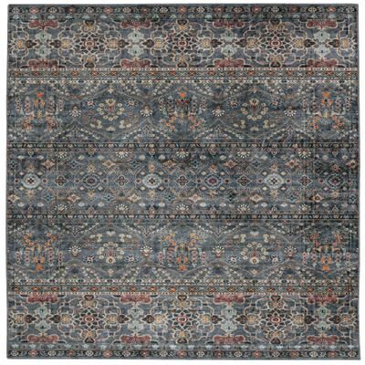 Washable Grant Teal/Ivory Rug by Linon Home Décor in Teal
