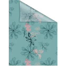 Lichtblick Fensterfolie selbstklebend, Sichtschutz, Aqua Floral - Blau