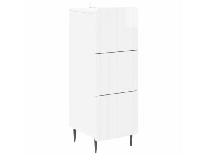 Favemtsl Schubladenschrank Hochglanz Weiß 3 Schubladen 33x34,5x92cm Schmale Anrichte für Wohnzimmer & Flur, 3 geräumige Fächer mit Metallbeinen für modernes Design & stabile Ordnung.