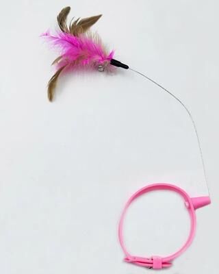 Uplifted Finds Self Play Feather Collar Teaser pink