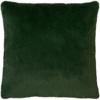Dekokissen PAD "GAZELLE", grün (dunkelgrün, felloptik unifarben), B:50cm L:50cm, Polyester, Dekokissen_Sitzkissen_Kissenhüllen, Samtweich mit edler Schimmer-Textur
